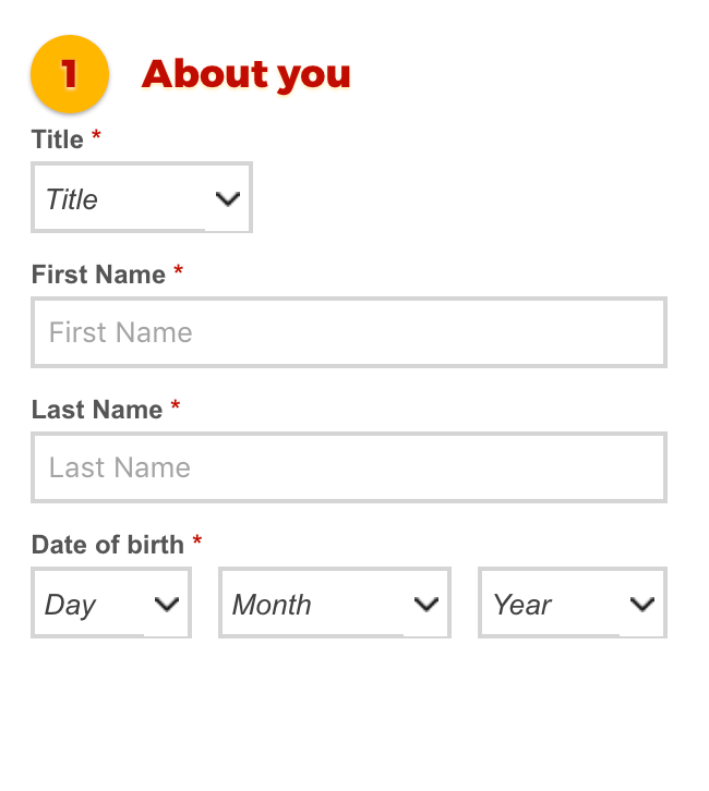 Sun Bingo Registration Form